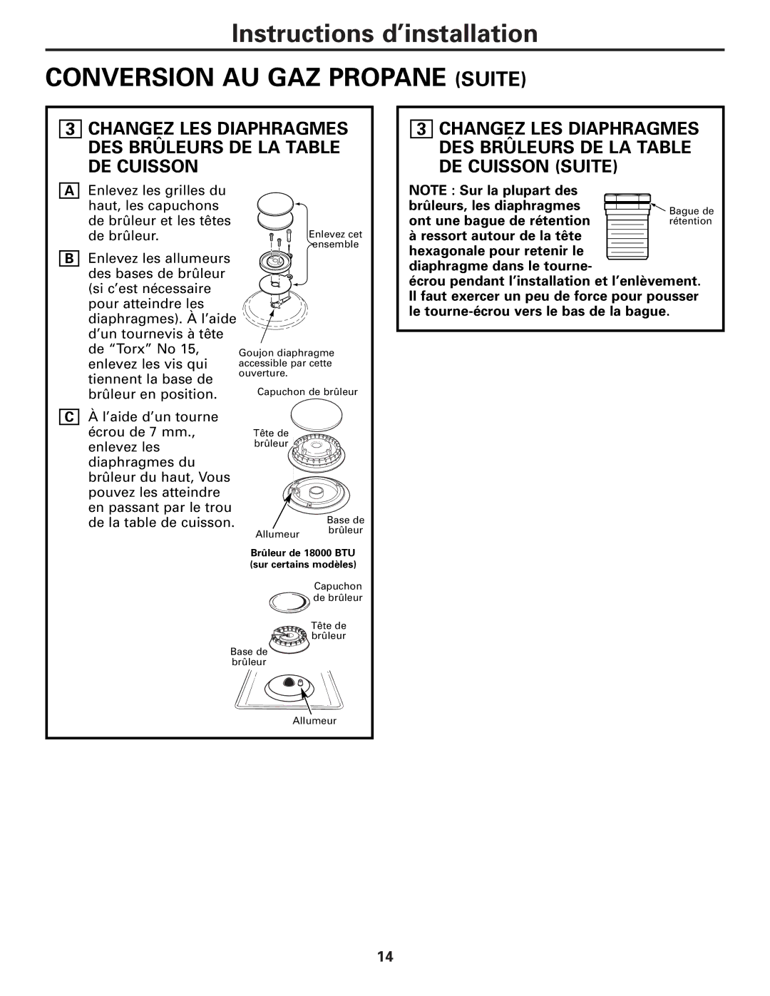 GE JGP630, JGP970, ZGU36 warranty Conversion AU GAZ Propane Suite 