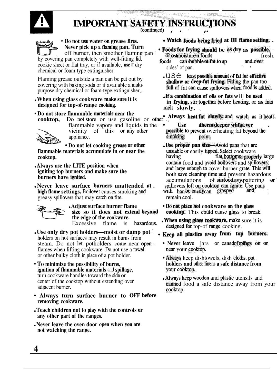 GE JGP631ER, JGP630ER operating instructions Havirlg 