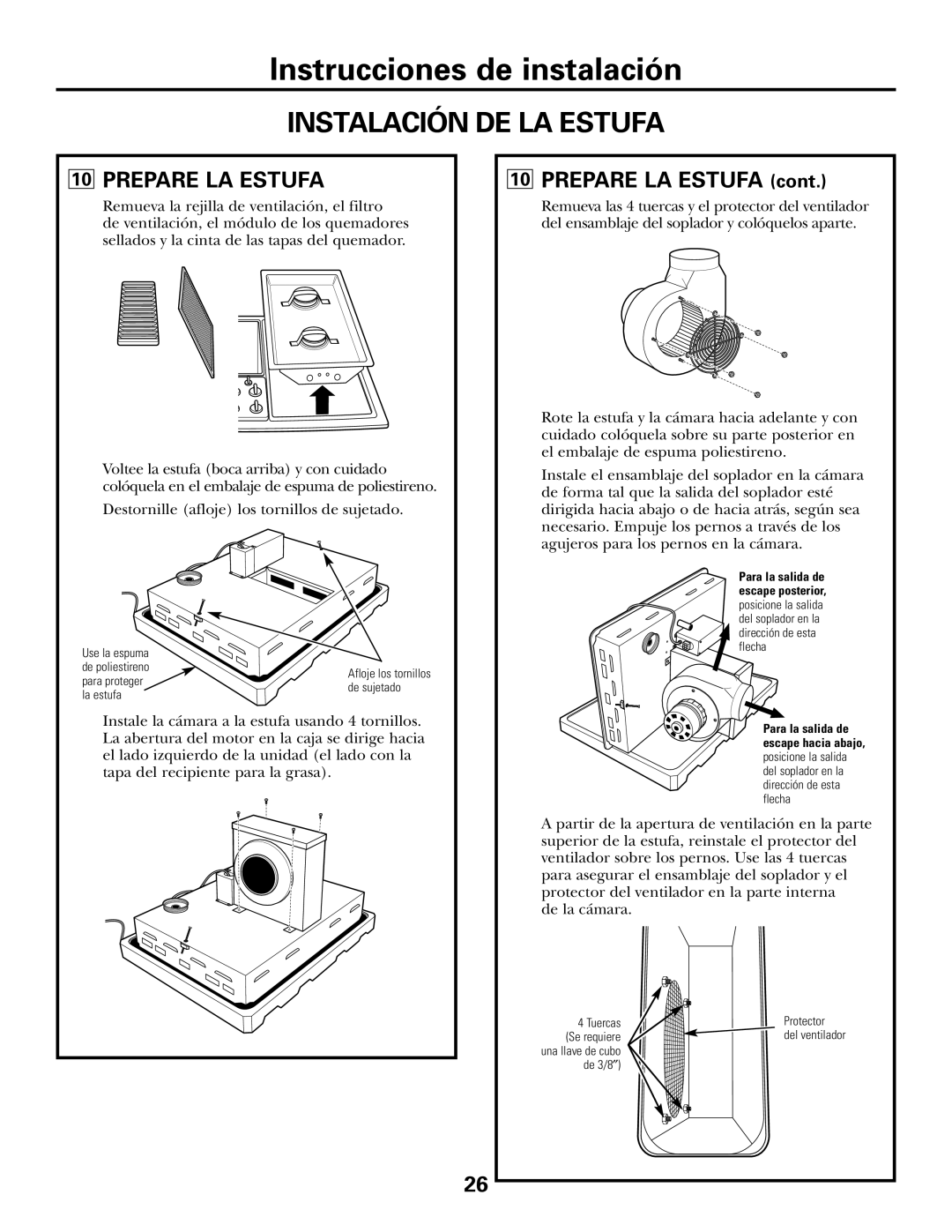 GE JGP985 owner manual Instalación DE LA Estufa, Prepare LA Estufa 