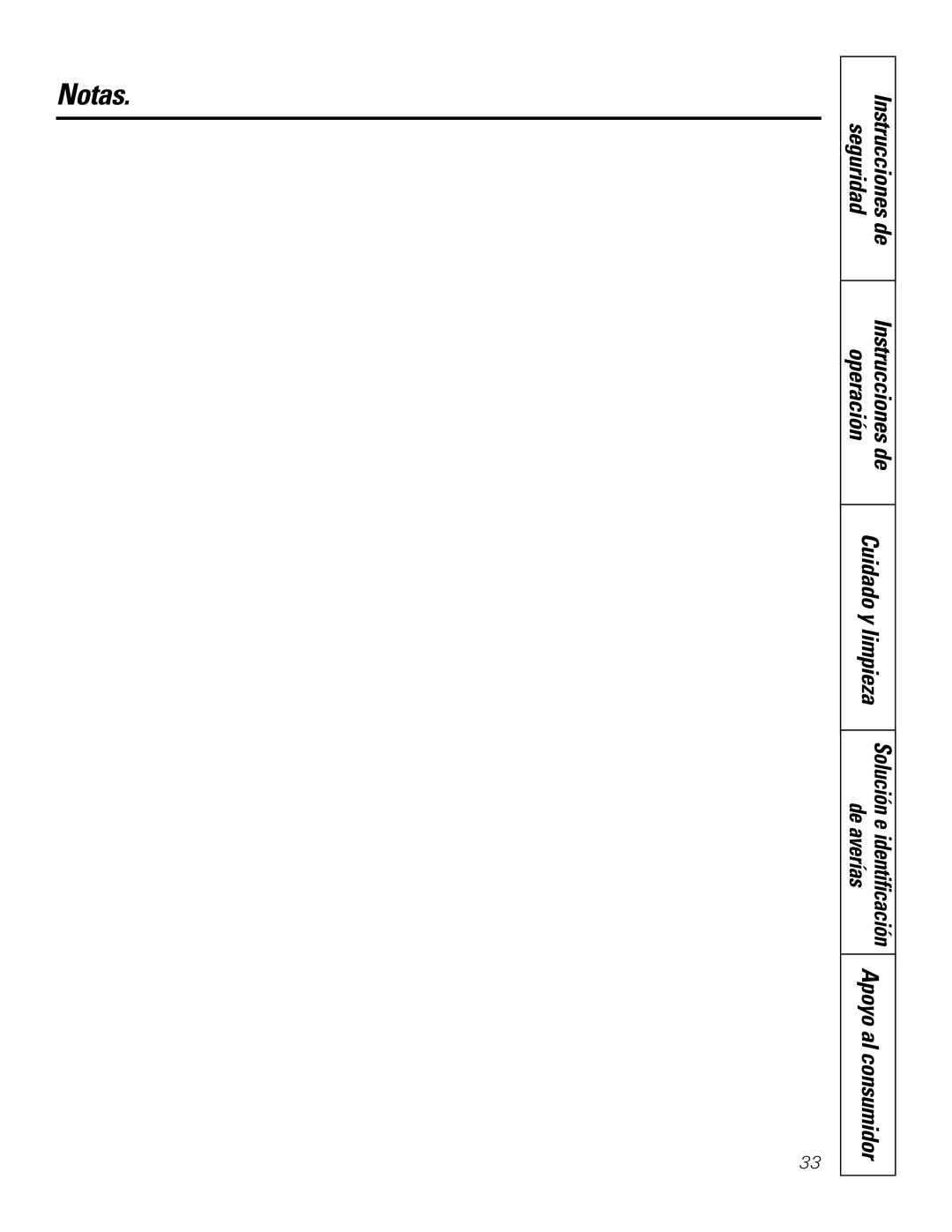 GE JGP989 manual Notas, Cuidado y limpieza 