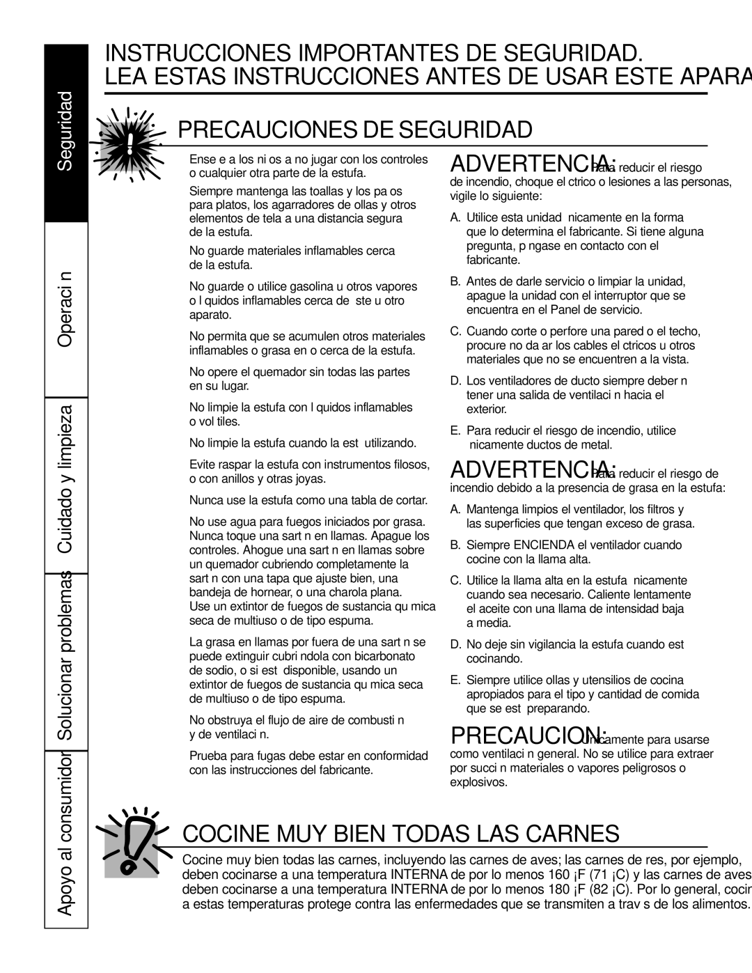 GE JGP990 manual Instrucciones Importantes DE Seguridad 