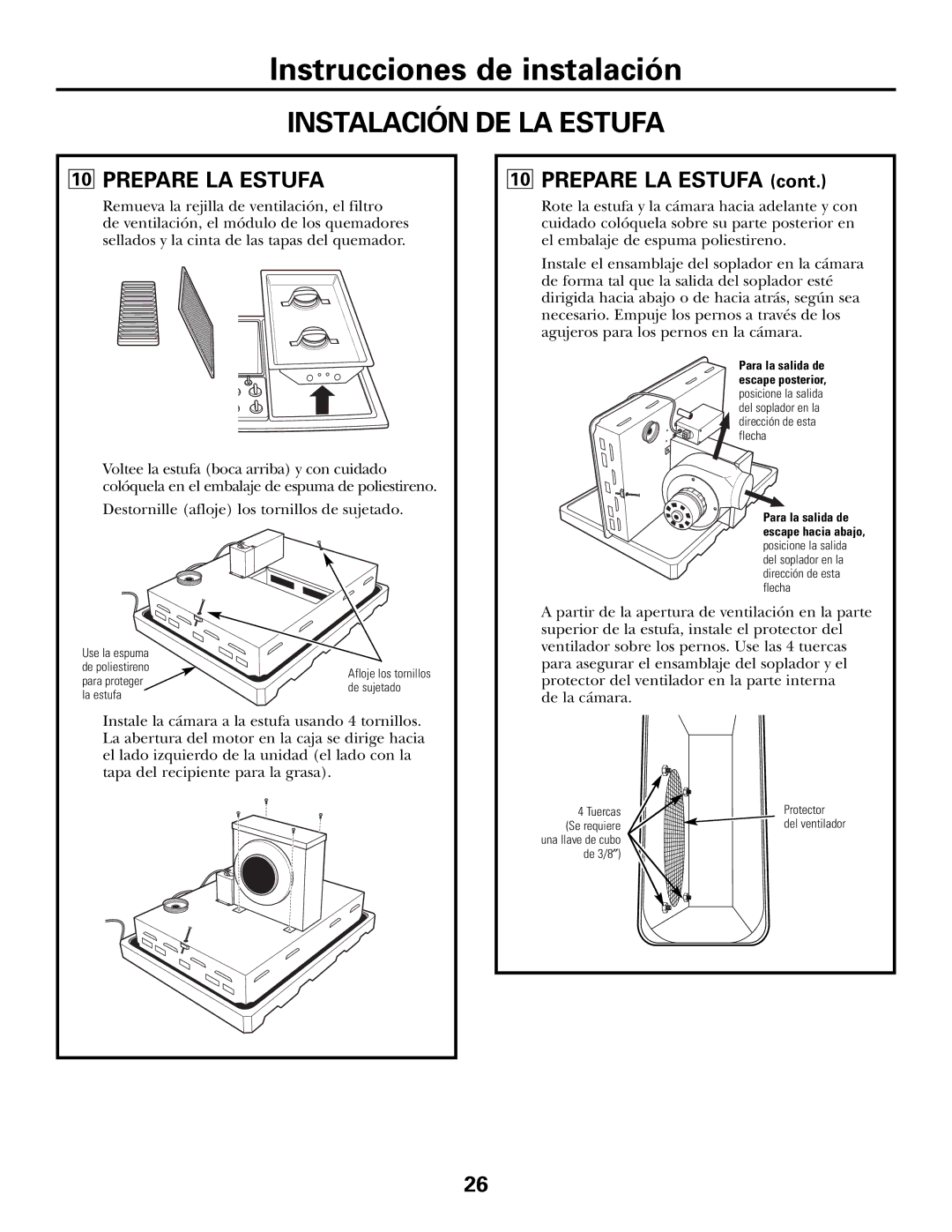 GE JGP990 manual Instalación DE LA Estufa, Prepare LA Estufa 