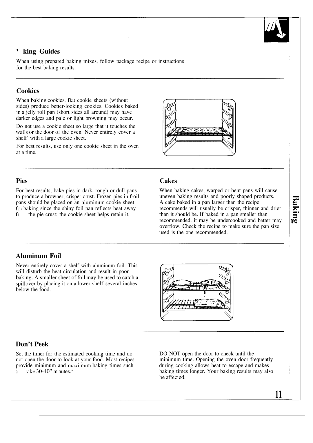 GE JGRP16 warranty ~ king Guides, Cookies, Pies, Cakes, Aluminum Foil, Don’t Peek 