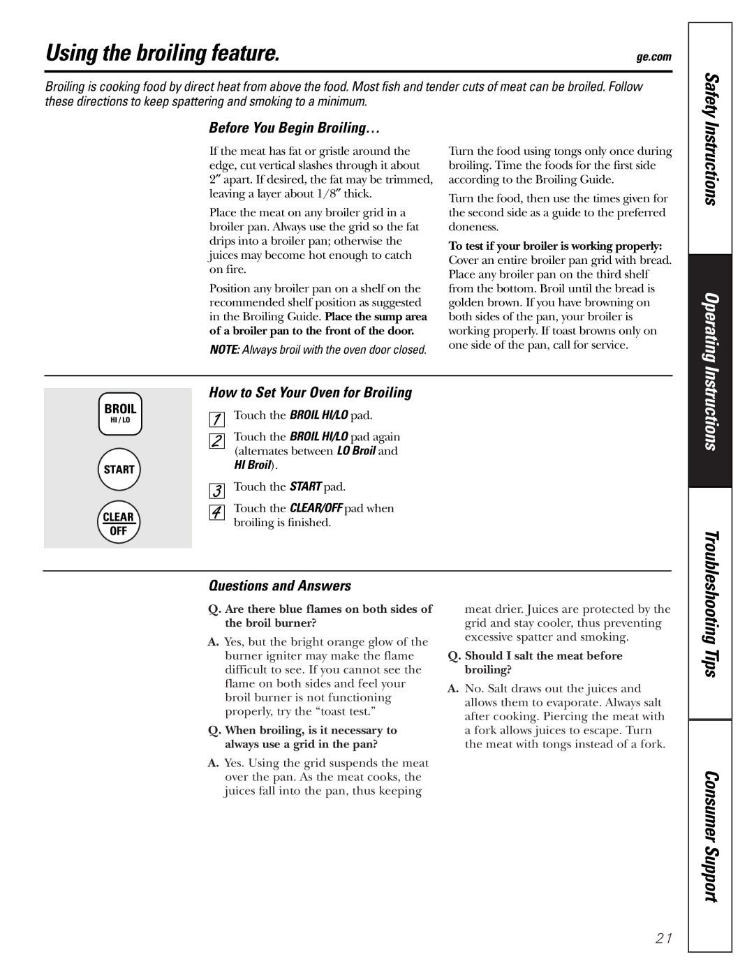 GE JGRP20 owner manual Using the broiling feature, Before You Begin Broiling…, How to Set Your Oven for Broiling 