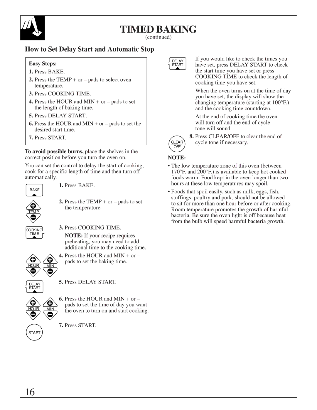 GE JGRS14 warranty How to Set Delay Start and Automatic Stop, Easy Steps 