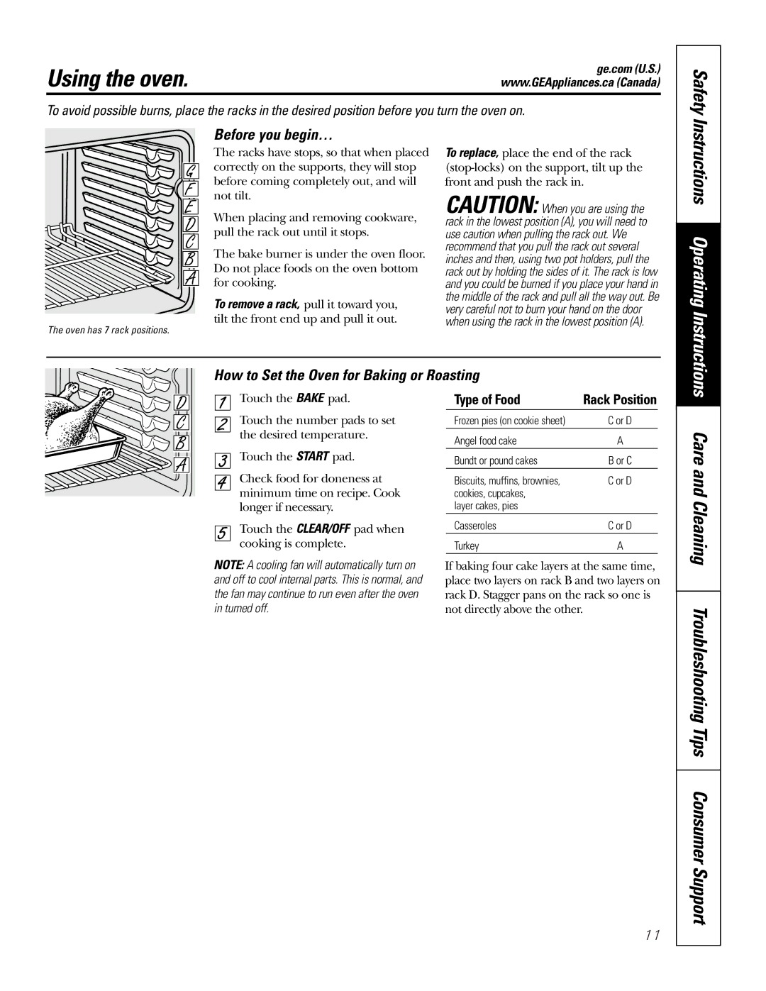 GE JGS905 owner manual Using the oven, Safety, Troubleshooting Tips Consumer Support, Before you begin… 