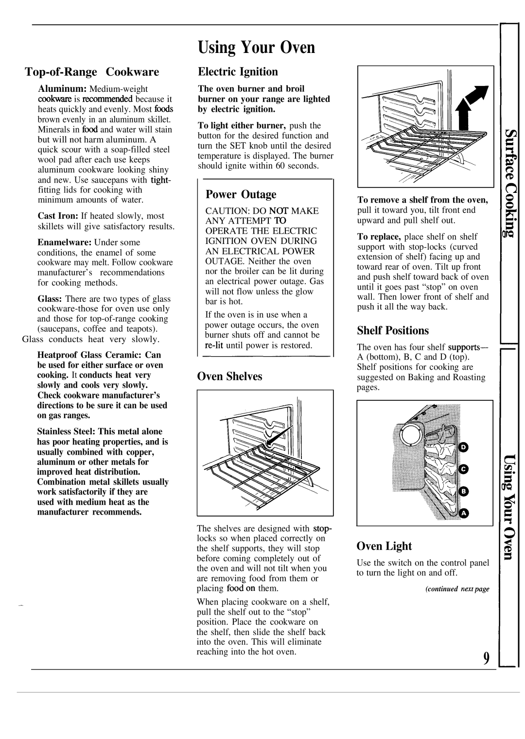 GE JGSP21GEP, JGSP20GEP manual Using Your Oven 