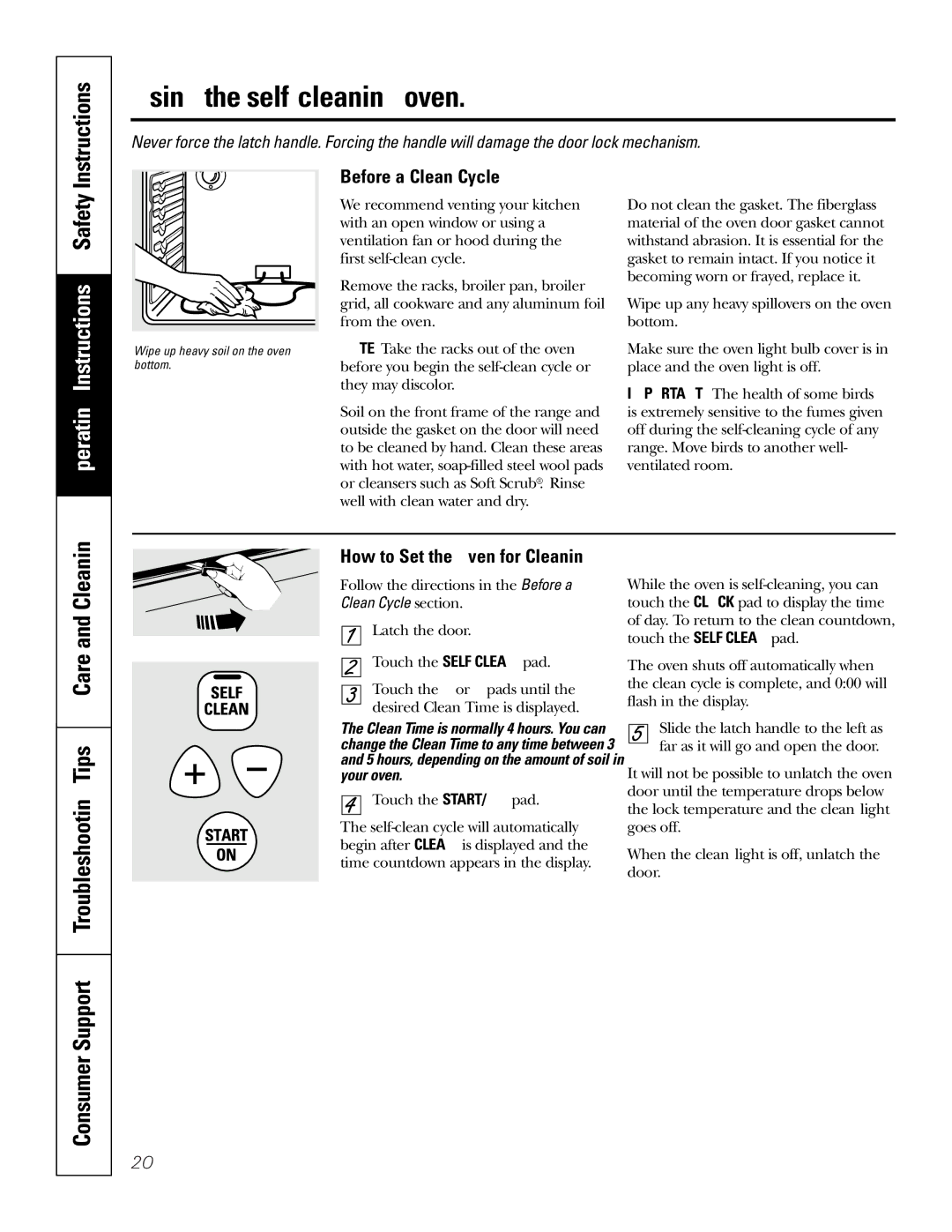 GE JGSP28 owner manual Using the self-cleaning oven, Before a Clean Cycle 