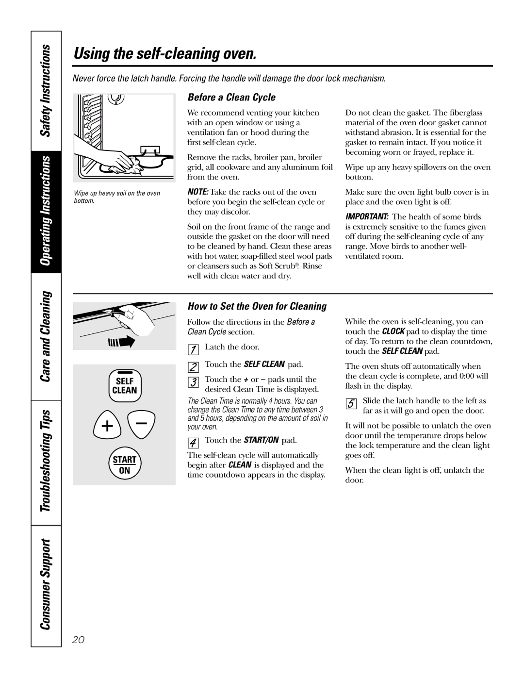 GE JGSP28 owner manual Using the self-cleaning oven, Before a Clean Cycle 