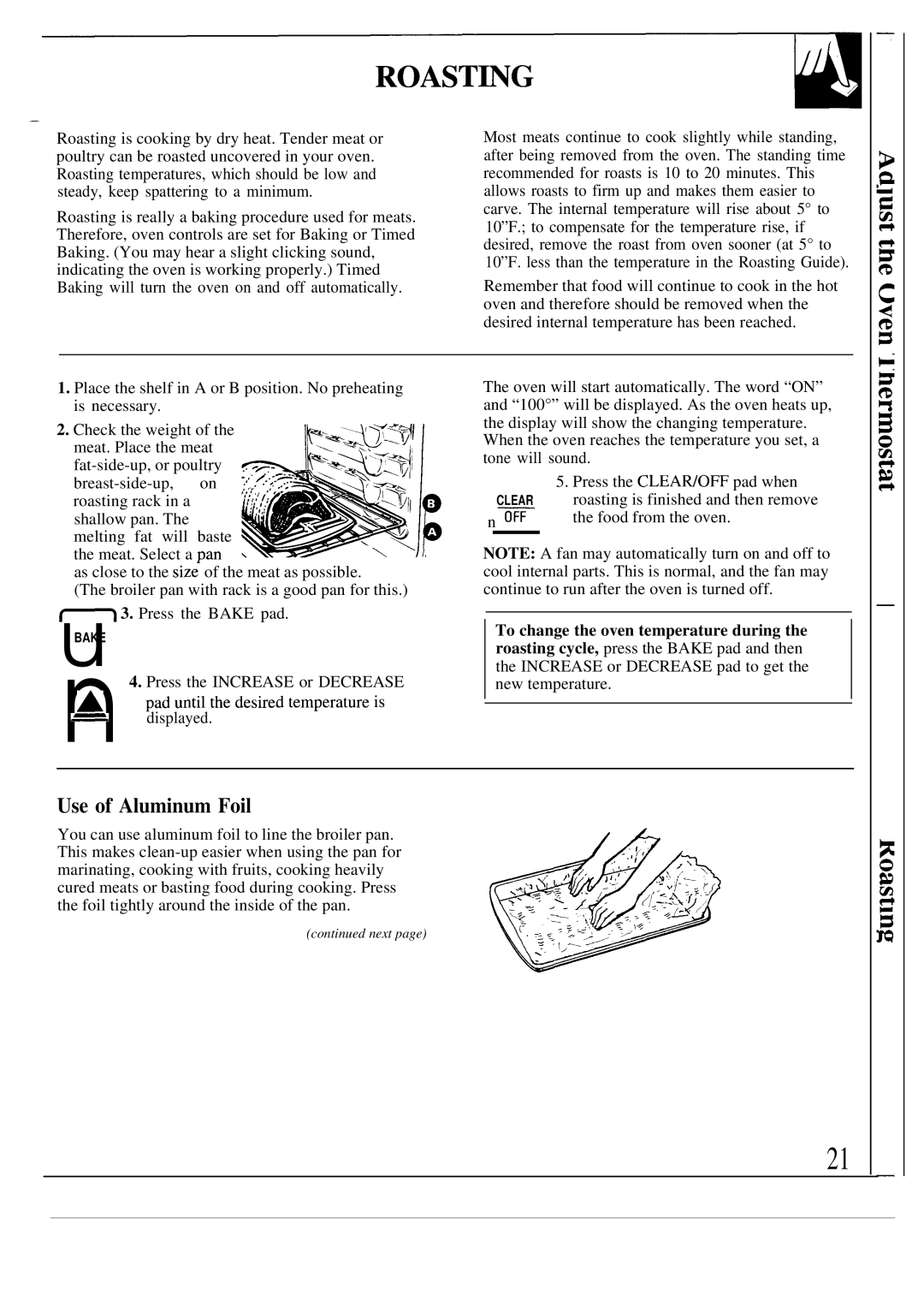 GE JGSP31, JGSP40, JGSP30 manual Use of Aluminum Foil 