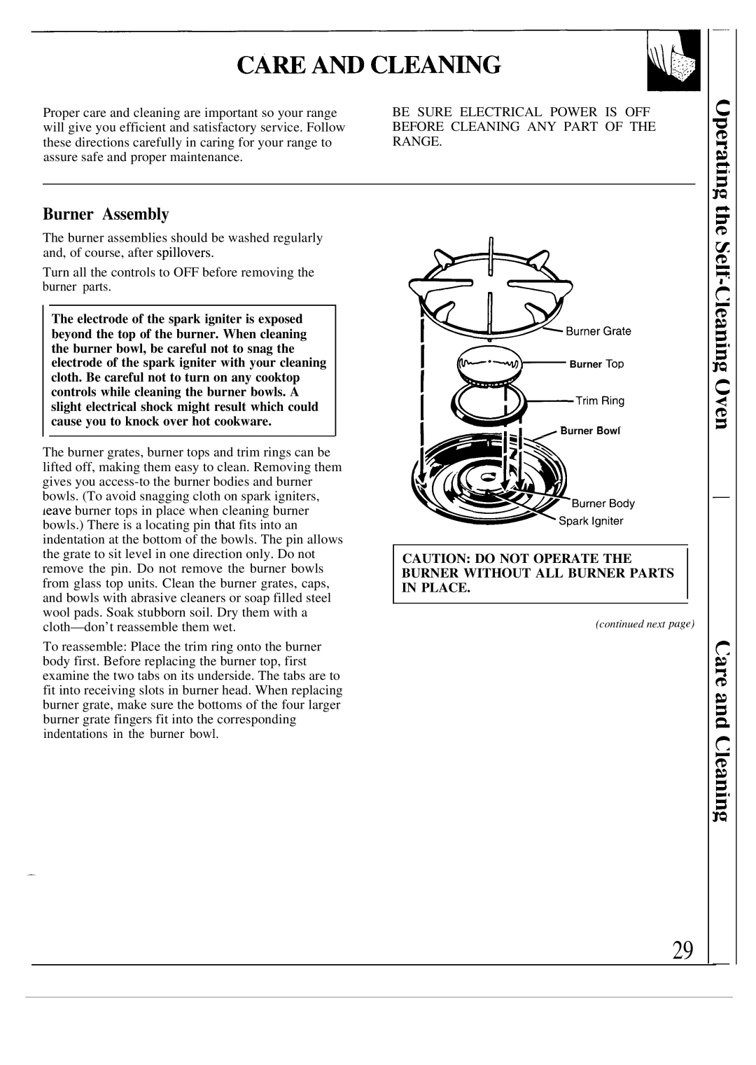 GE JGSP30, JGSP31, JGSP40 manual #-T’mRing, Burner Assembly 