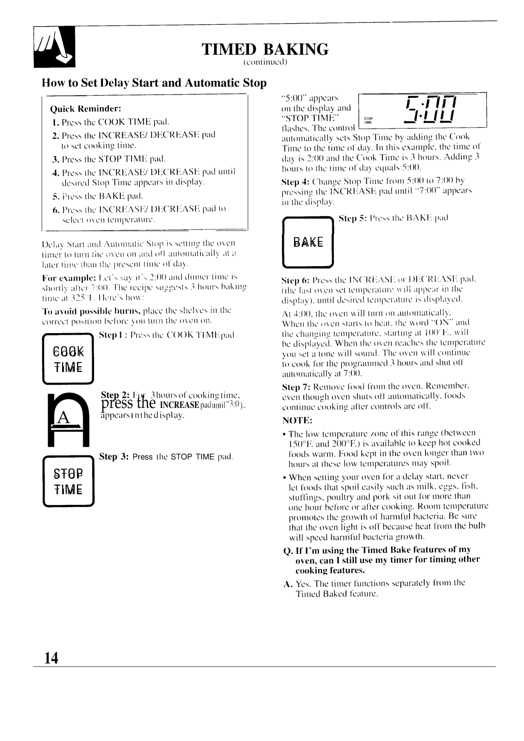 GE JGSP30GER, JGSP31GER, JGSP40AES manual +ow to Set elay Start and Automatic Stop, St~l 1 ’1’L’\S h~ ’ti l-i ~ti Pili 