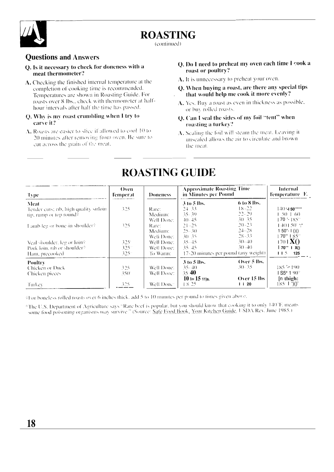 GE JGSP31GER, JGSP40AES, JGSP30GER manual Roastxng Guidf, 10 to 15 11s 