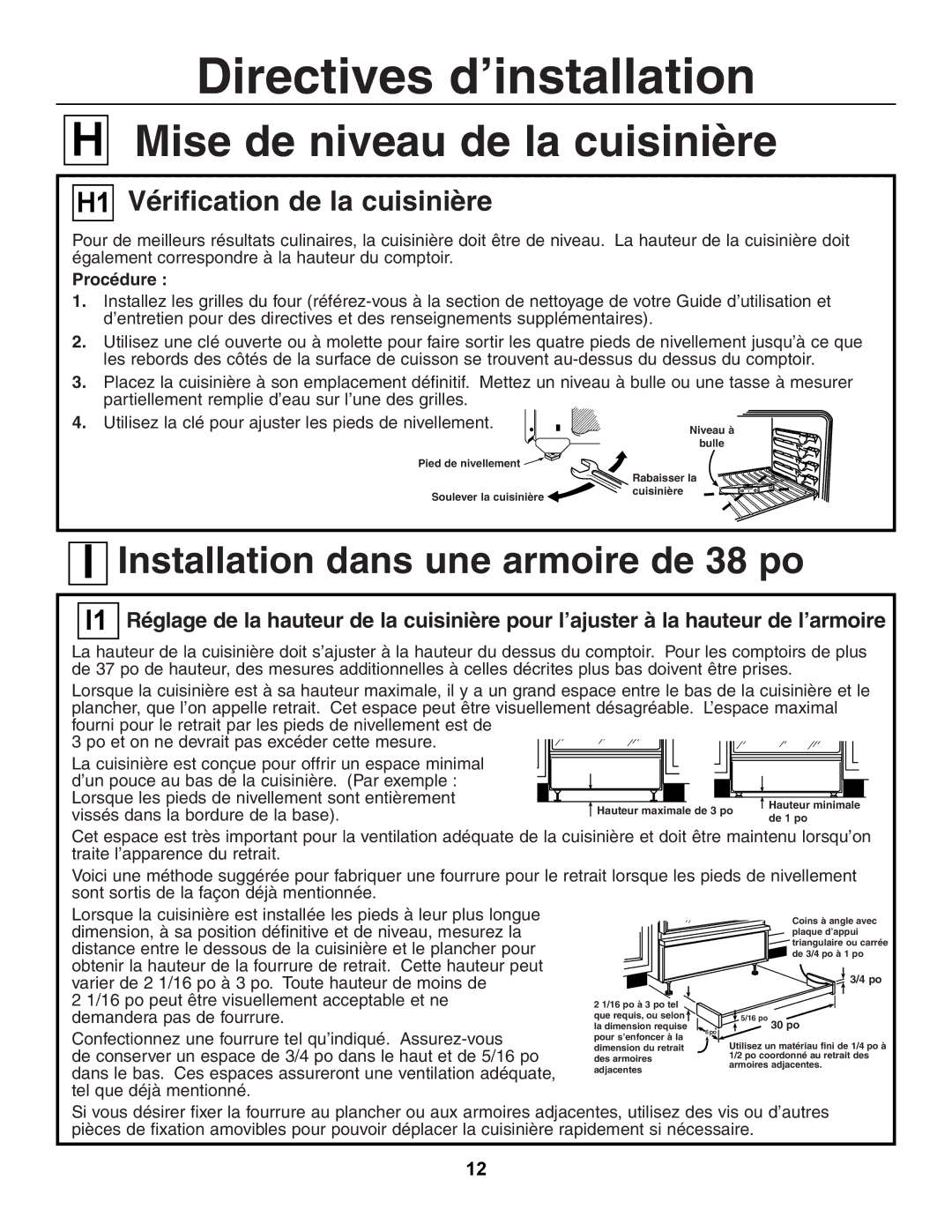 GE JGSP23, JGSP44 manual VérificationChecking the Rangede la cuisinière, Procédure 