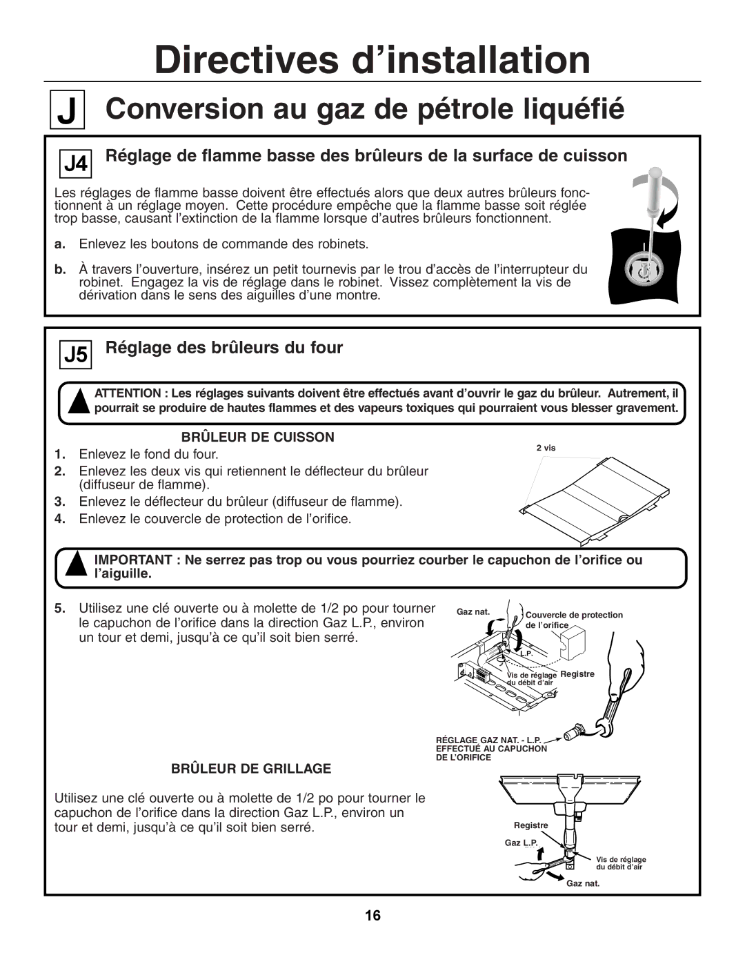 GE JGSP23, JGSP44 manual Enlevez les boutons de commande des robinets, Enlevez le fond du four, Diffuseur de flamme 