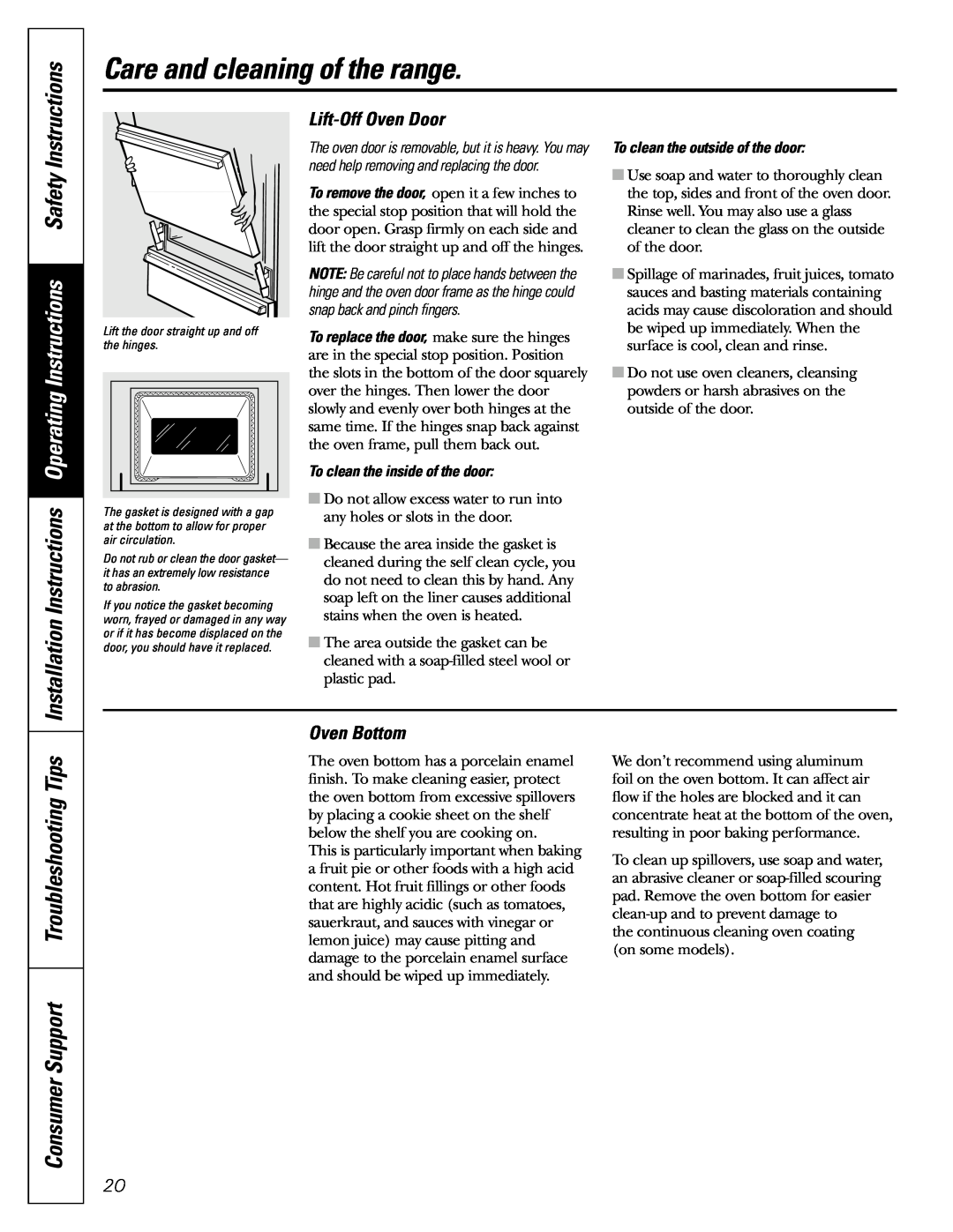 GE JGBS23 Consumer Support Troubleshooting Tips, Installation Instructions Operating Instructions Safety Instructions 
