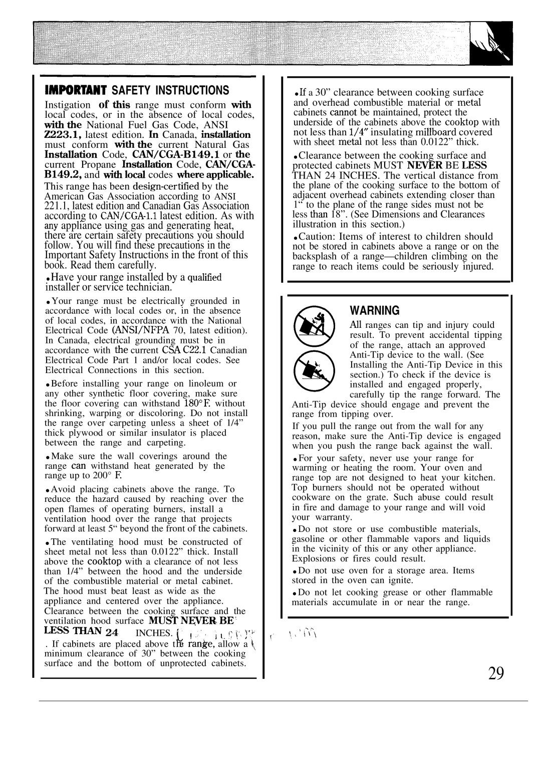 GE JGBS04PR, JGSS05GES, JGSS05GER, JGBS15GER, JGBS12GER, JGBS06ES, JGBS19GEP, JGBS06ER, JGBS18GES Imwrtant Safety Instructions 