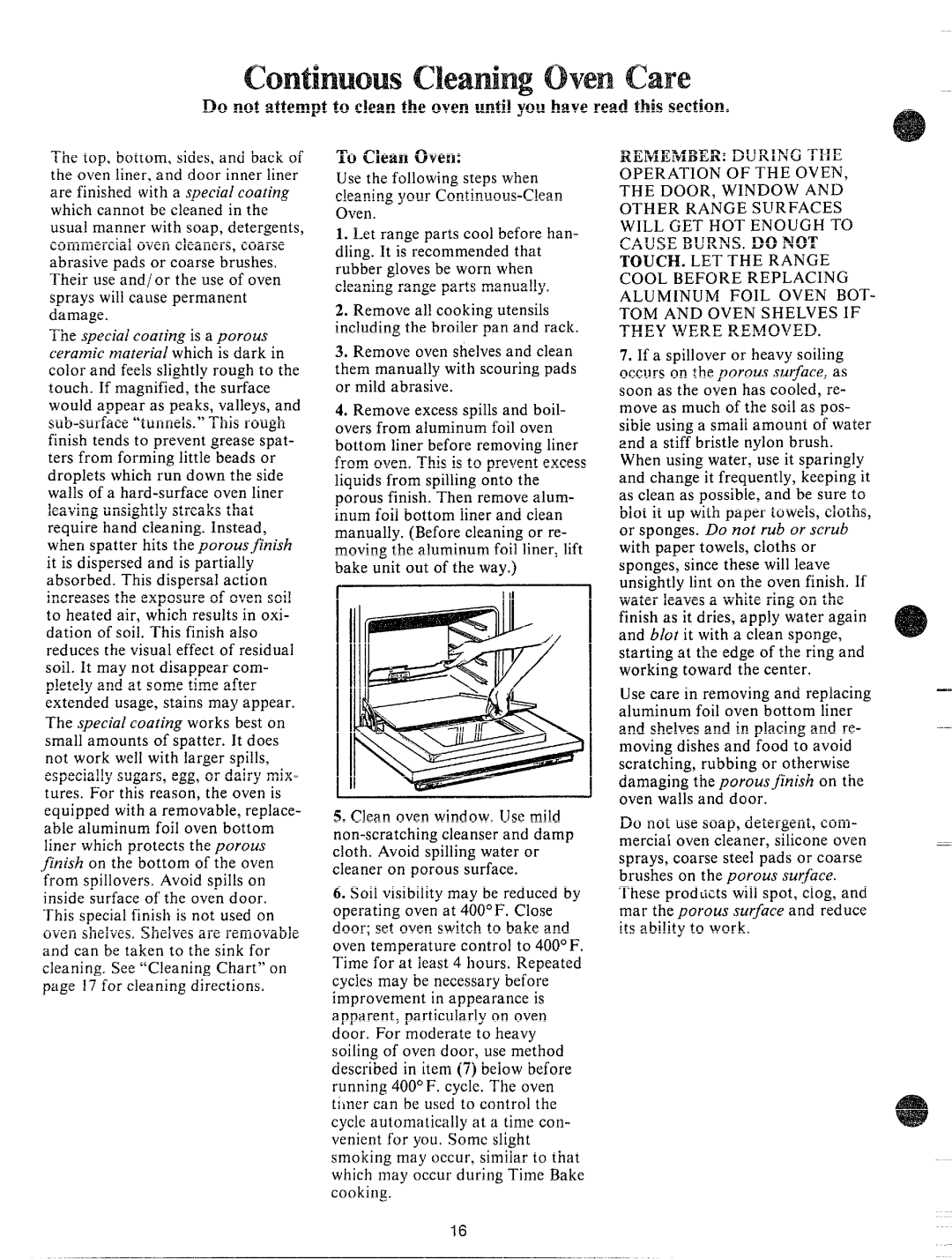 GE JHC56G manual Read this section, ‘r’clean owl 