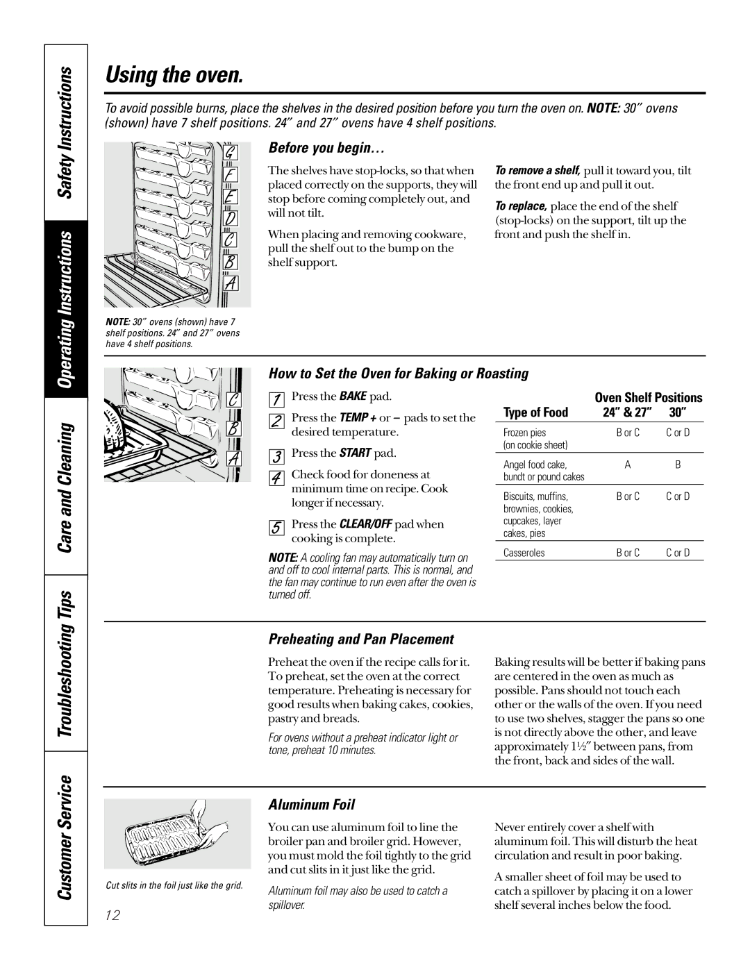 GE JKP15, JTP17, JRP15 owner manual Using the oven, Safety, Tips 