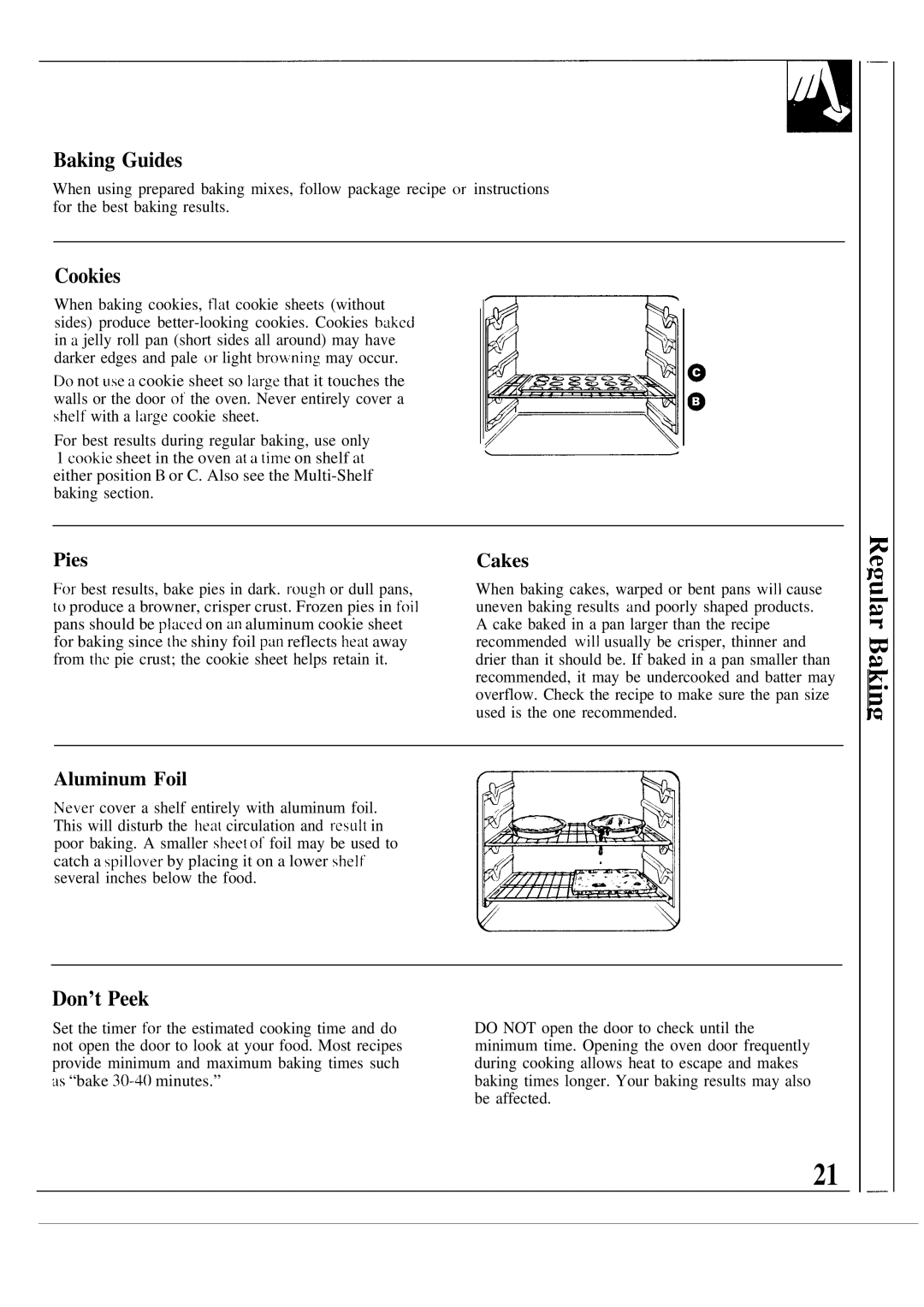 GE MNU099, JKP17 warranty Baking Guides, Cookies, Don’t Peek 