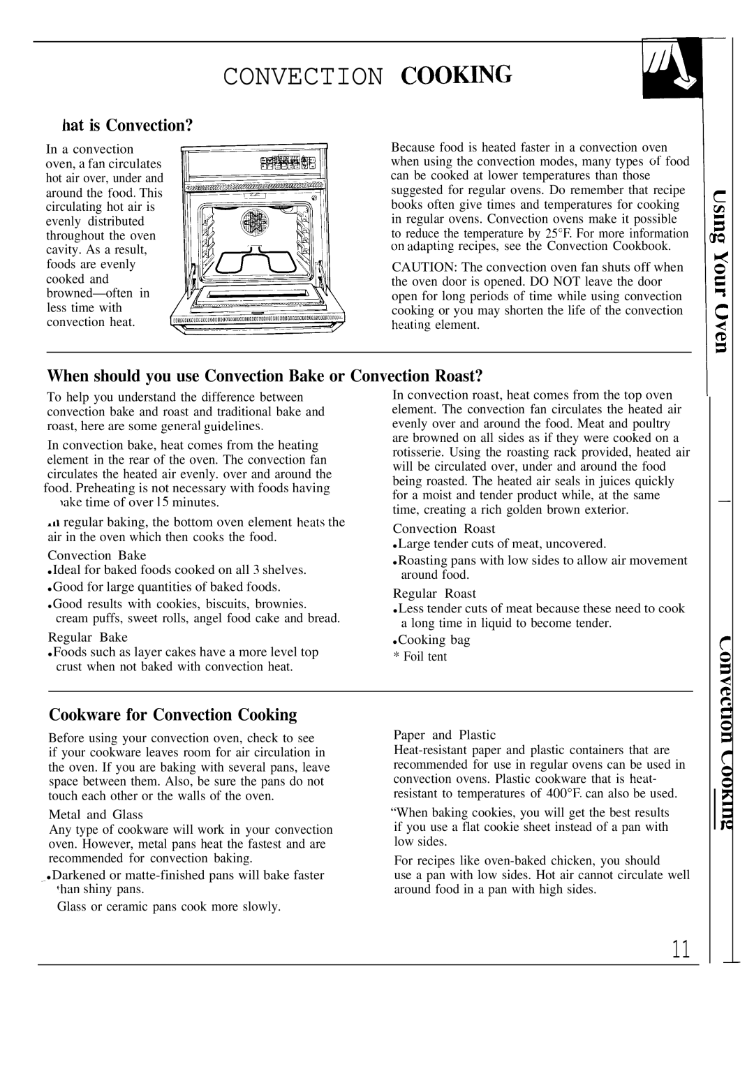 GE JKP16, JKP18, JKP17 Convection Coohng, Hat is Convection?, When should you use Convection Bake or Convection Roast? 