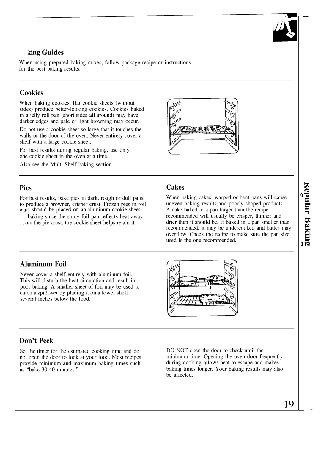 GE JKP17, JKP18, JKP16 warranty King Guides, Cookies, Pies, Cakes, Aluminum Foil, Don’t Peek 