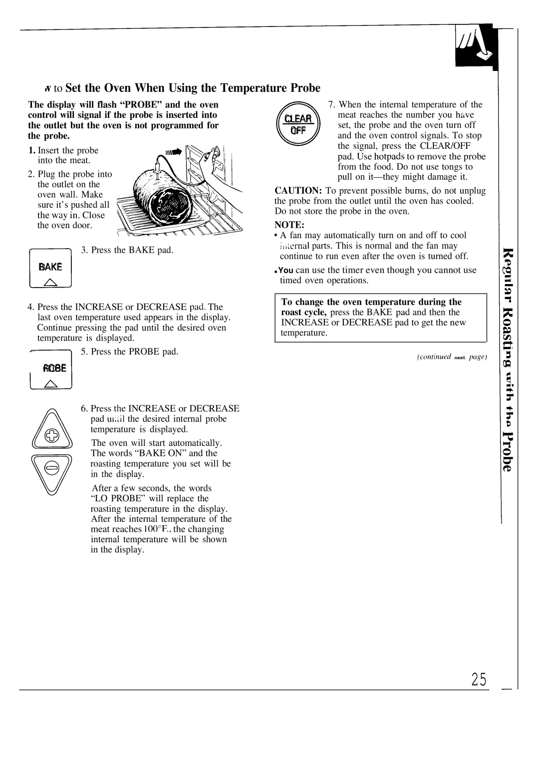 GE JKP17, JKP18, JKP16 warranty To Set the Oven When Using the Temperature Pr be, Robe 