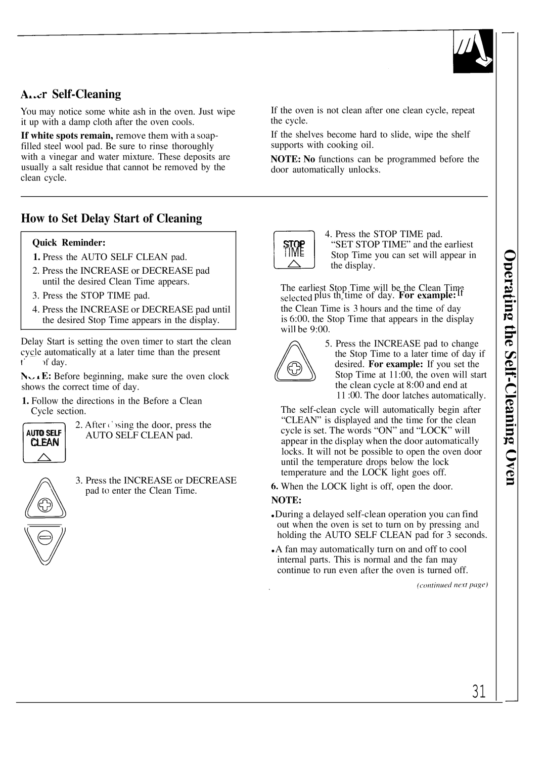 GE JKP17, JKP18, JKP16 warranty ~r Self-Cleaning, How to Set Delay Start of Cleaning, Stop 