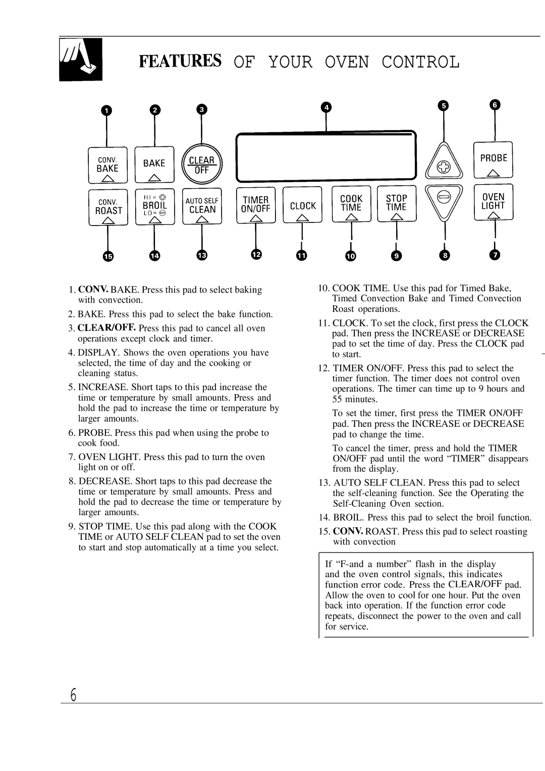 GE JKP18, JKP17, JKP16 warranty Featuws of Your Oven Control 