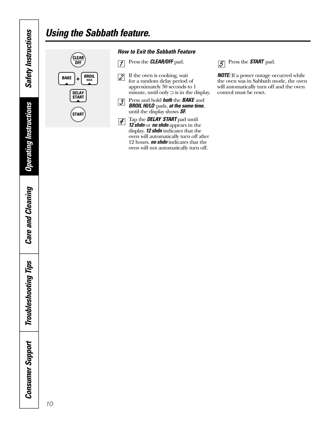 GE JKP2027 owner manual Instructions, How to Exit the Sabbath Feature 