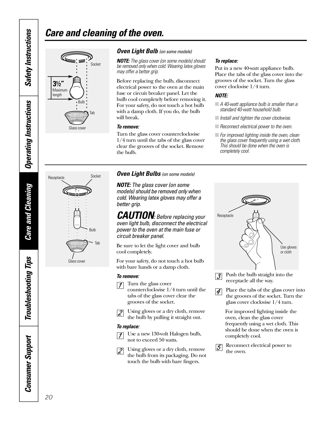 GE JKP2027 owner manual Operating Instructions Safety, Tips Care and Cleaning, Consumer Support Troubleshooting 