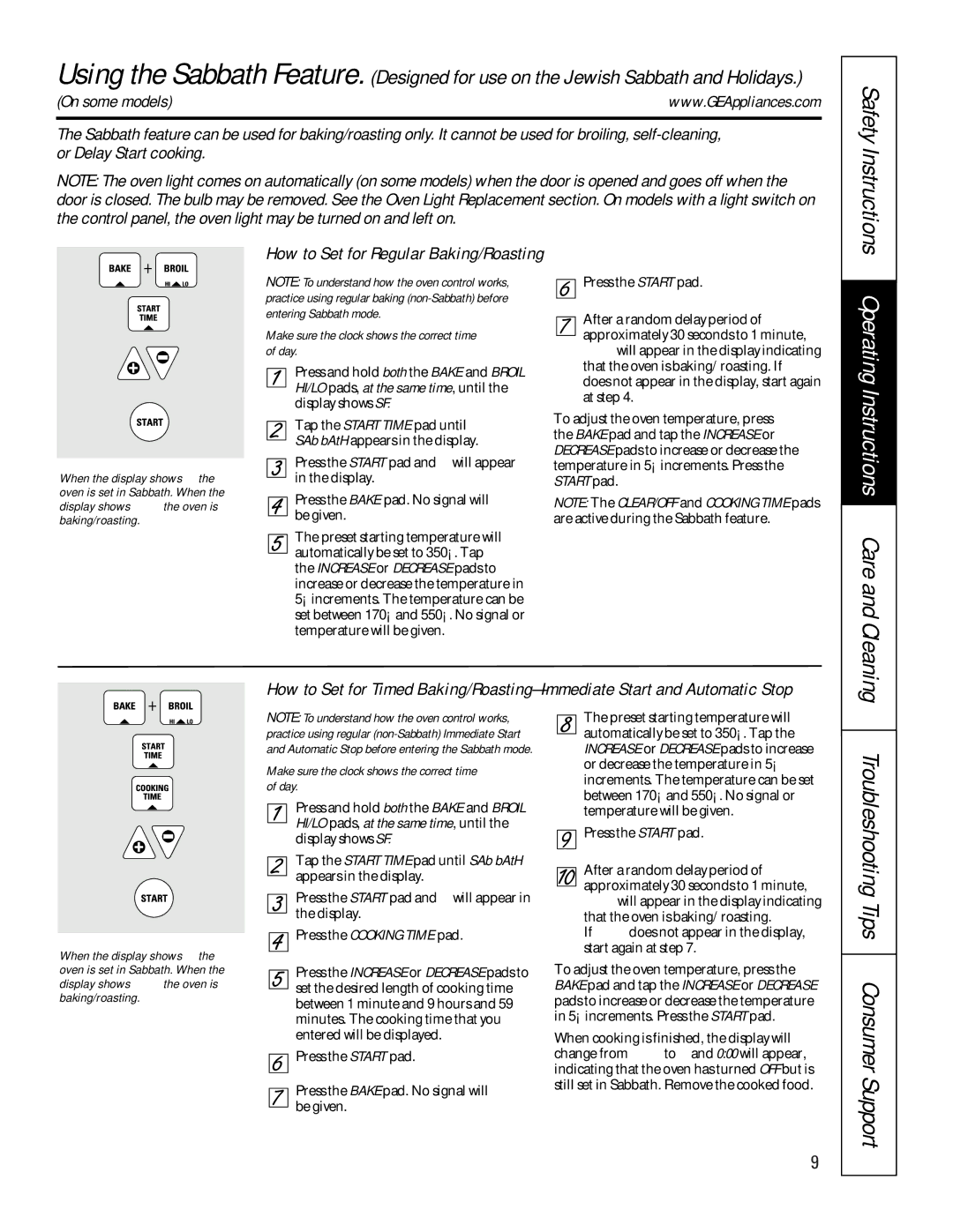 GE JTP47, JKP27, JRP24, JTP45, JKP45, JTP27 Troubleshooting Tips Consumer Support, On some models, Safety Instructions 