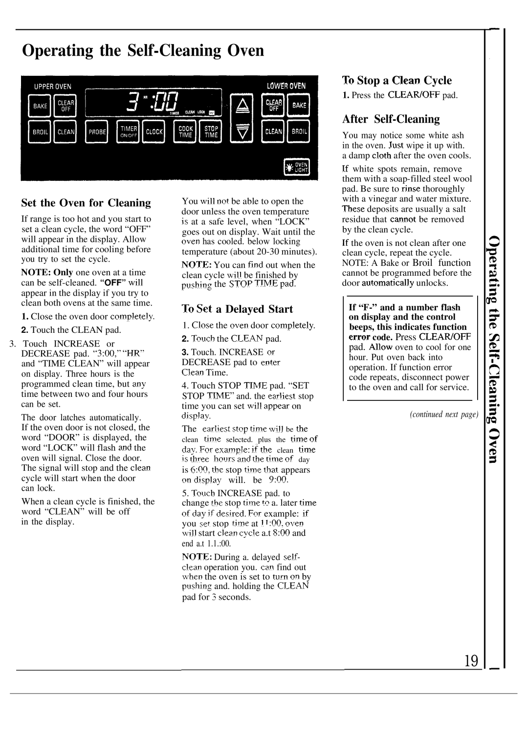 GE JKP44GP manual To Stop a Clean. Cycle, After Self-Cleaning 