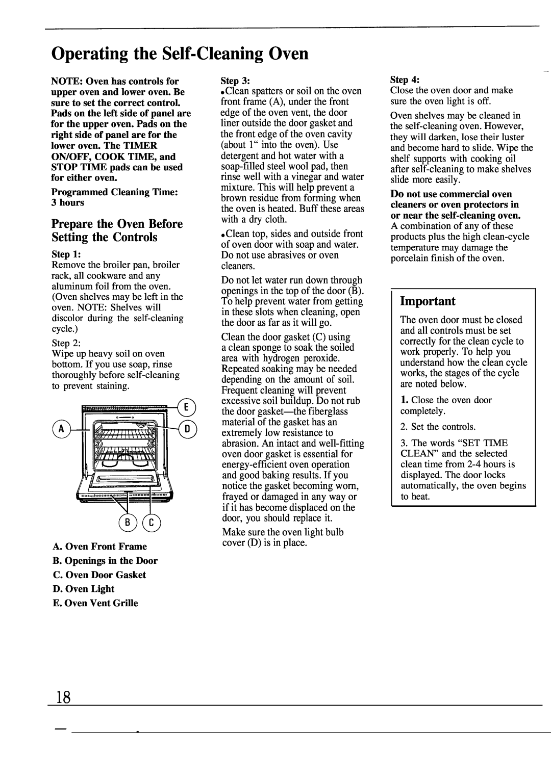 GE JKP44GP manual Operating the Self-Cleaning Oven, Prepare the Oven Before Setting the Controls 
