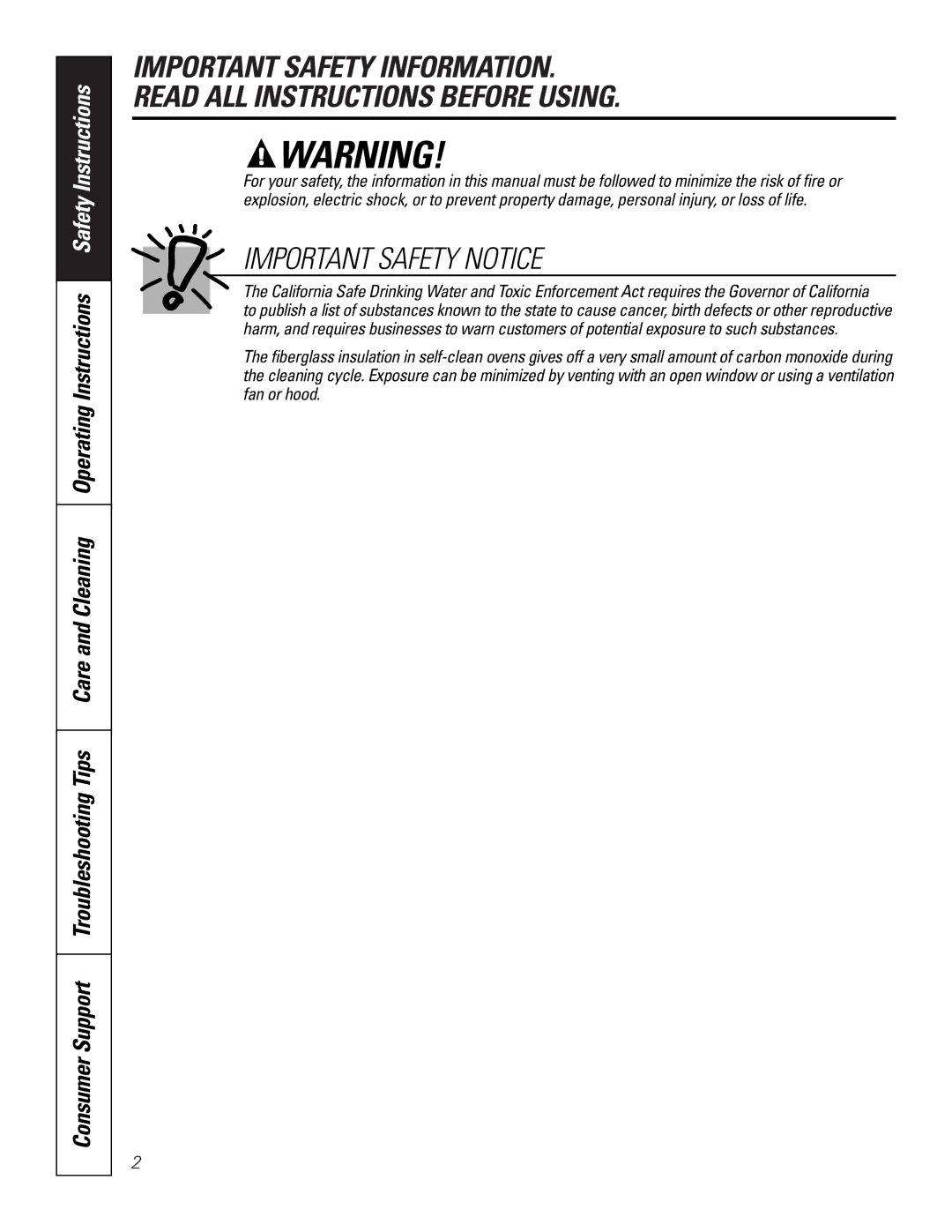 GE JTP56, JKP56, JKP18, JTP18 owner manual Important Safety Notice 