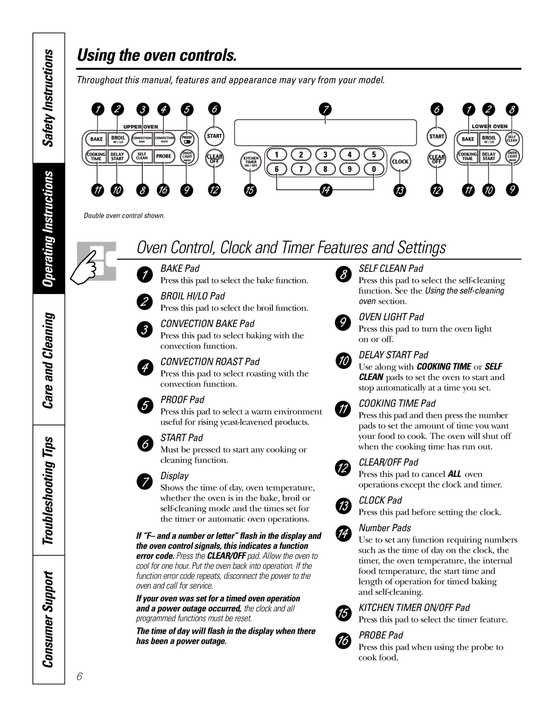 GE JTP56, JKP56, JKP18, JTP18 owner manual Using the oven controls, Cleaning, Consumer Support Troubleshooting Tips Care 