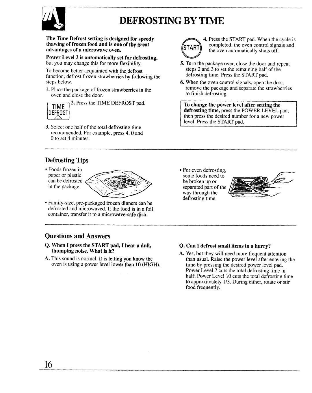 GE JKP66, JKP64, JKP65, 164D2966P127-I manual Defrostingby T~E, DefrostingTips 