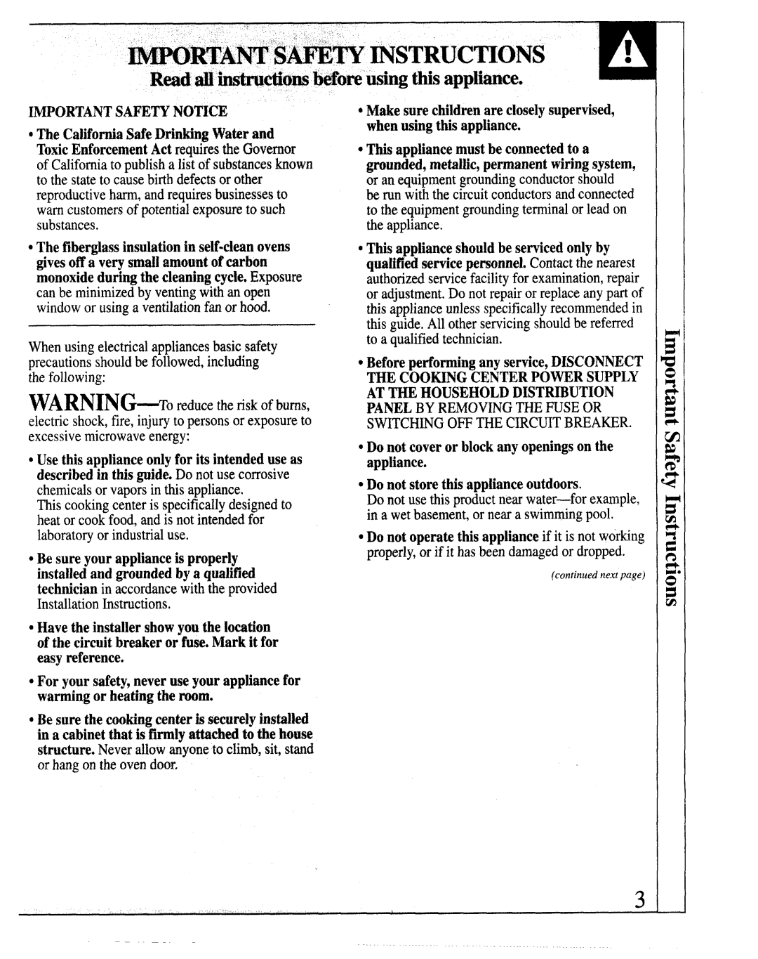 GE 164D2966P127-I Makesurechildrenarecloselysupervised? Whenusingthisappiiance, Beforeperforminganyservice,DISCONNECT 