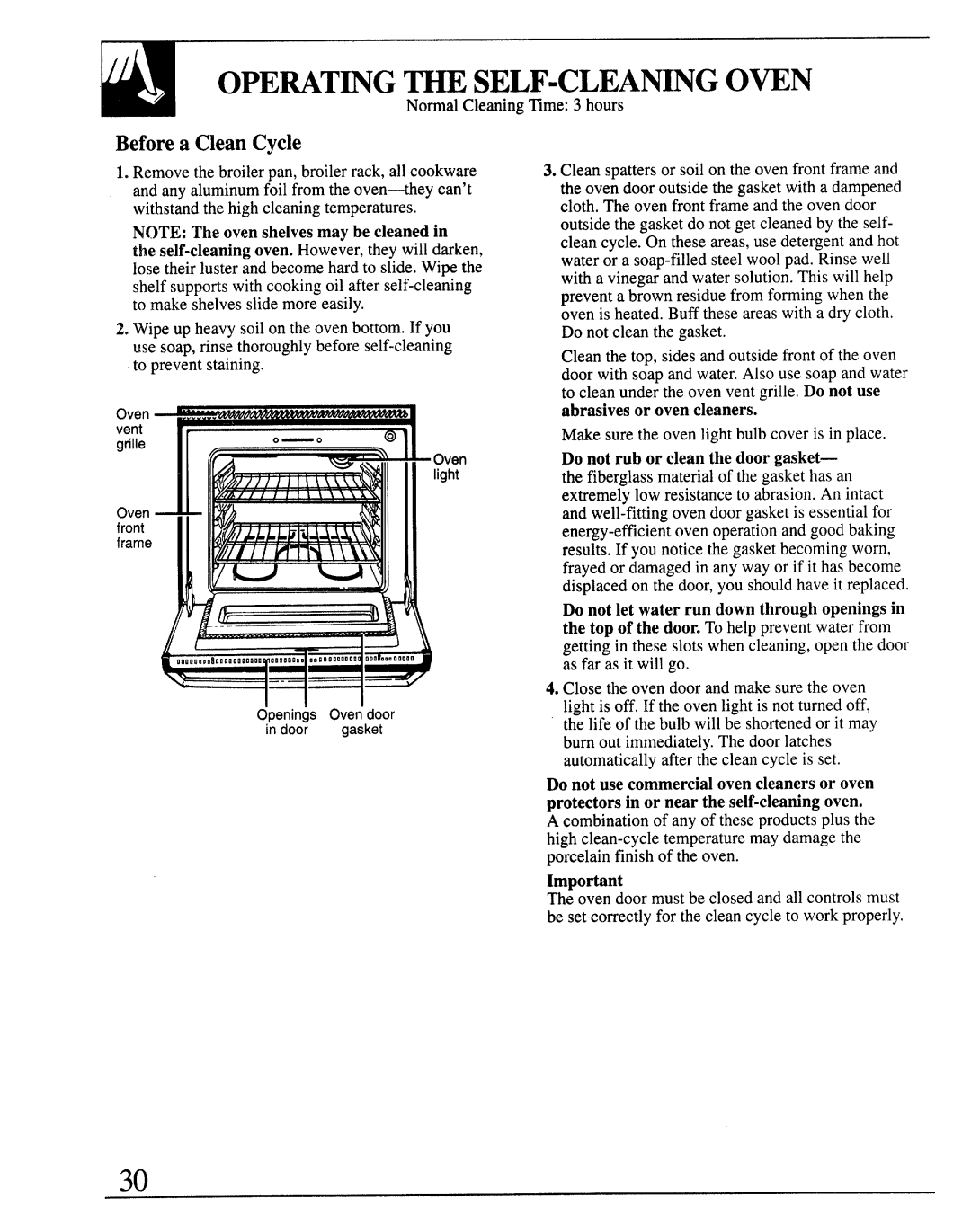 GE JKP65, JKP66, JKP64, 164D2966P127-I manual OPEMT~G Tm SELF-CLEA~G Oven, Before a Clean Cycle 