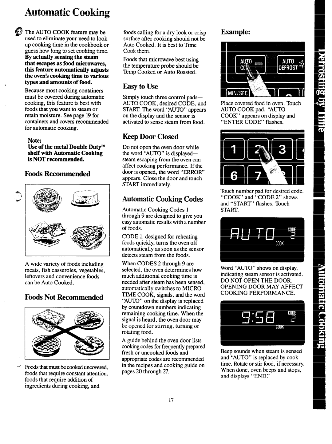 GE JKP68G warranty Automatic Cooking 