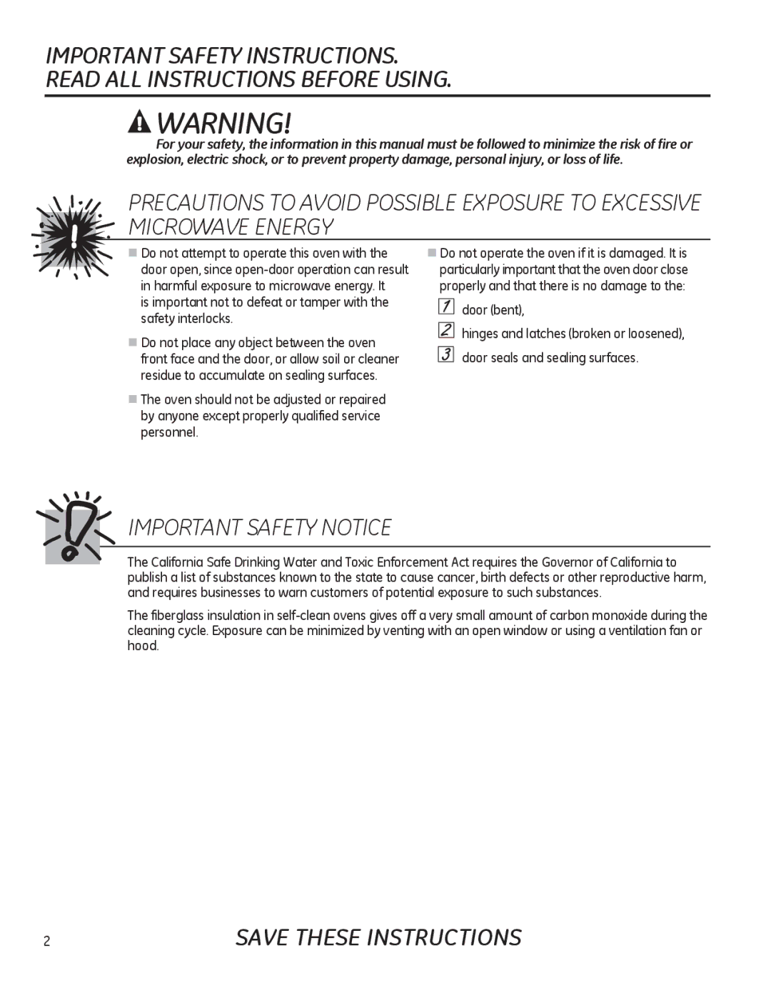 GE JKP90, JTP90 manual Important Safety Notice 