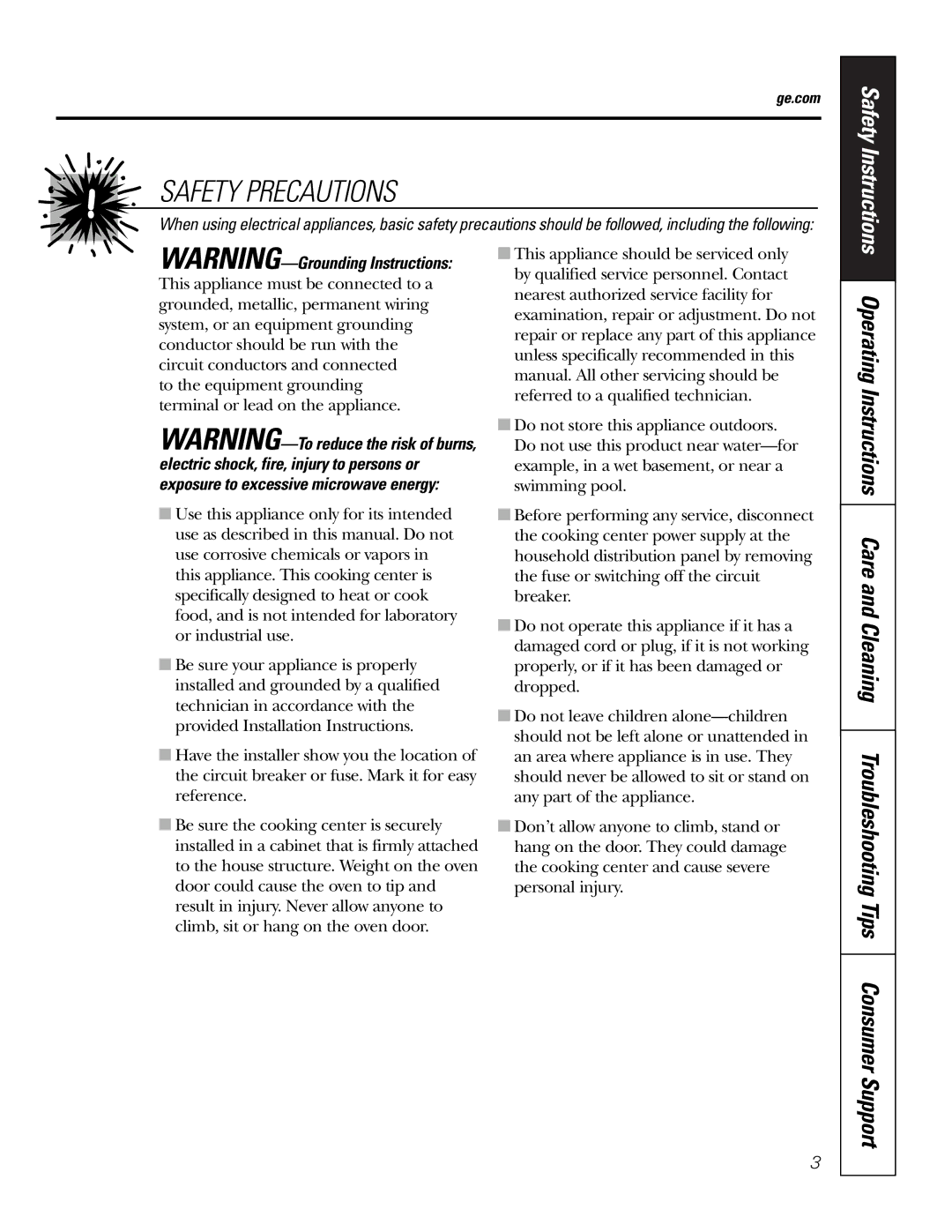 GE JTP9030, JKP9027 owner manual Safety Precautions, Ge.com 