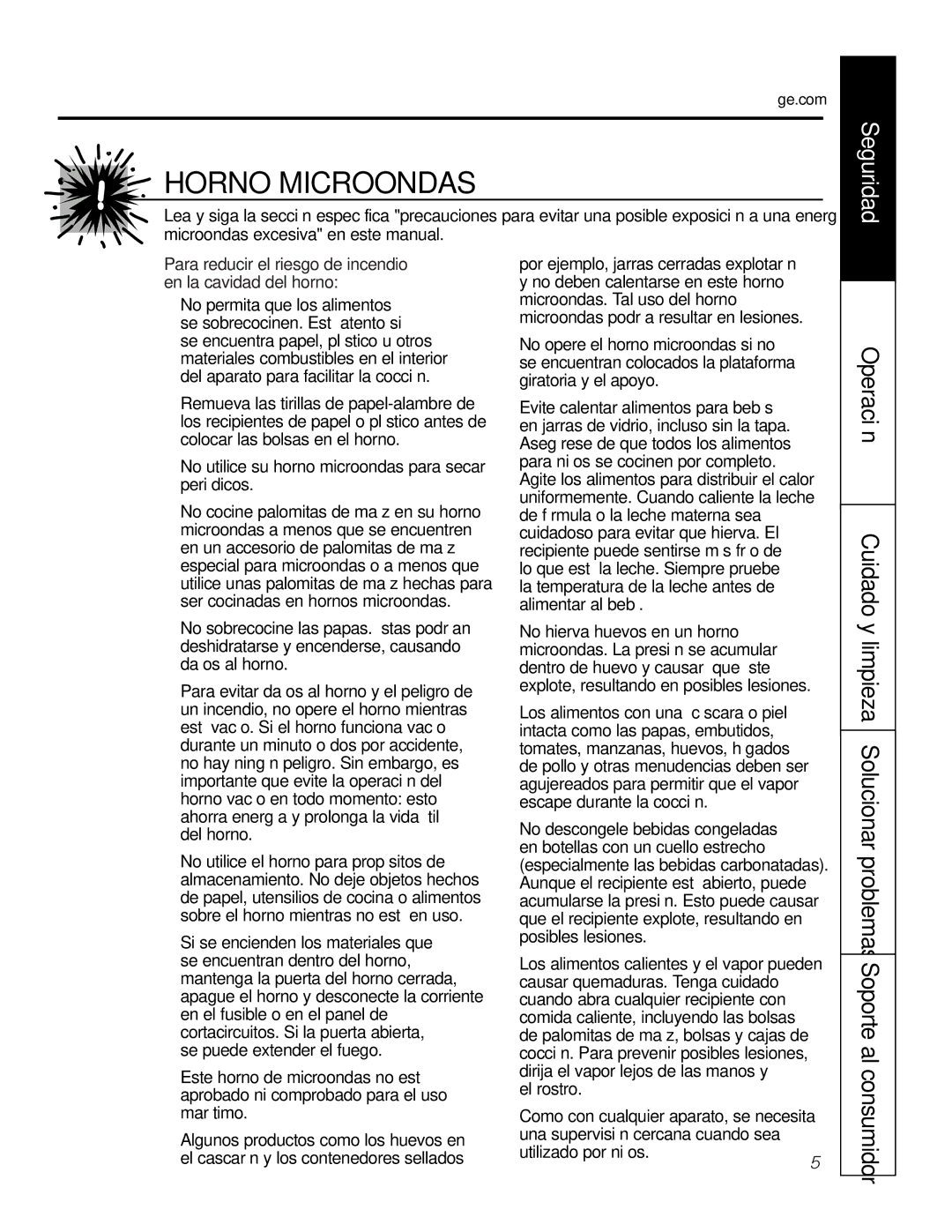 GE JTP9030, JKP9027 owner manual Horno Microondas 