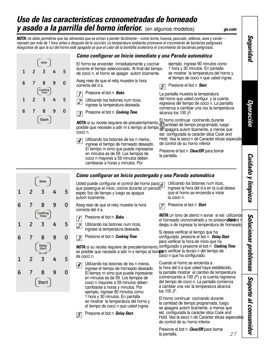 GE JTP9030, JKP9027 owner manual Asado a la parrilla del horno inferior. en algunos modelos 