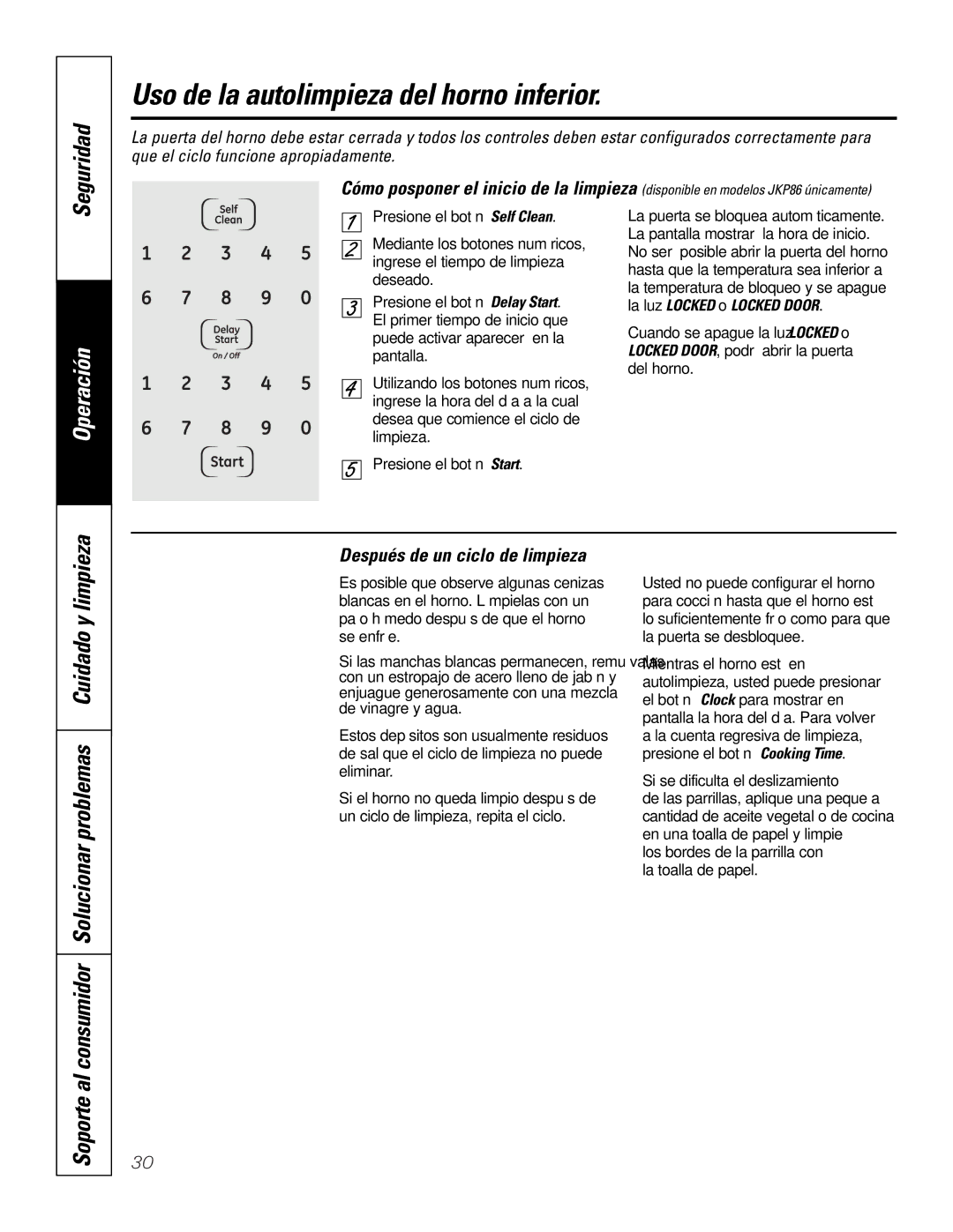 GE JKP9027, JTP9030 owner manual Después de un ciclo de limpieza, De vinagre y agua 