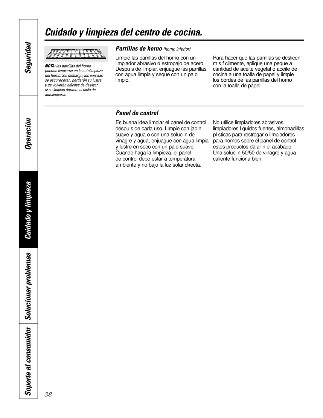 GE JKP9027, JTP9030 owner manual Parrillas de horno horno inferior, Panel de control 