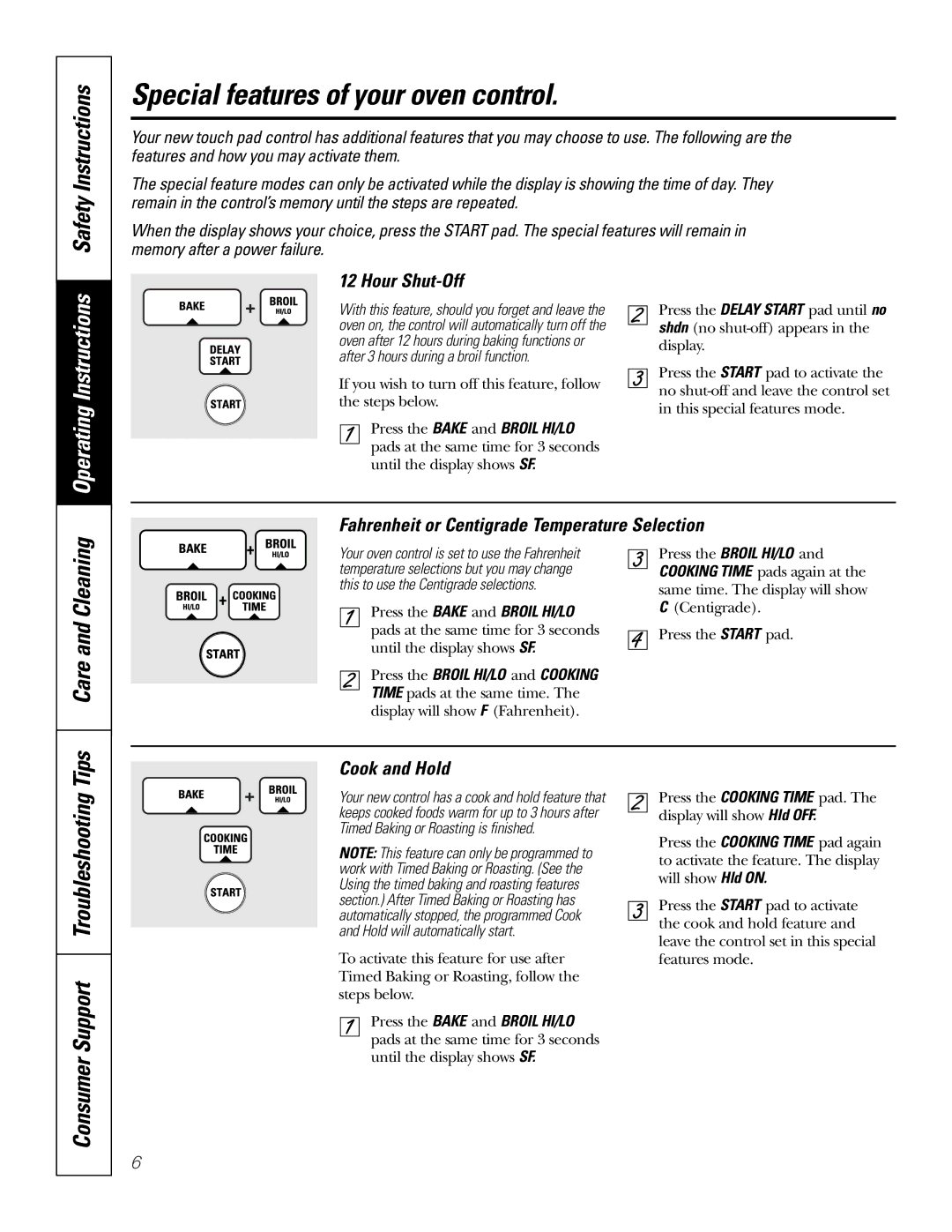 GE JKS06 owner manual Special features of your oven control, Safety Instructions, Operating Instructions, Care and Cleaning 