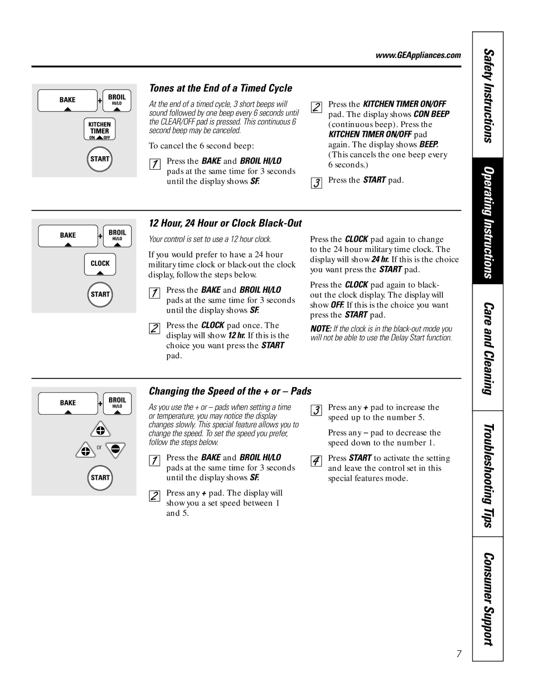 GE JKS0627 Safety, Instructions Operating, Instructions Care and Cleaning, Troubleshooting Tips Consumer Support 