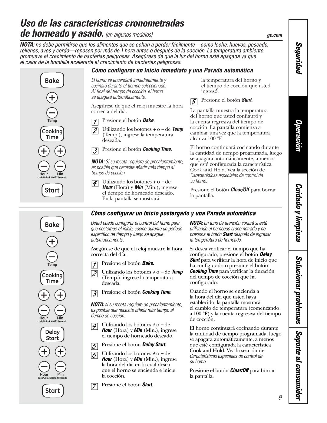 GE JKS1027 owner manual Cuidado, Limpieza Solucionar problemas Soporte al consumidor, Su horno 