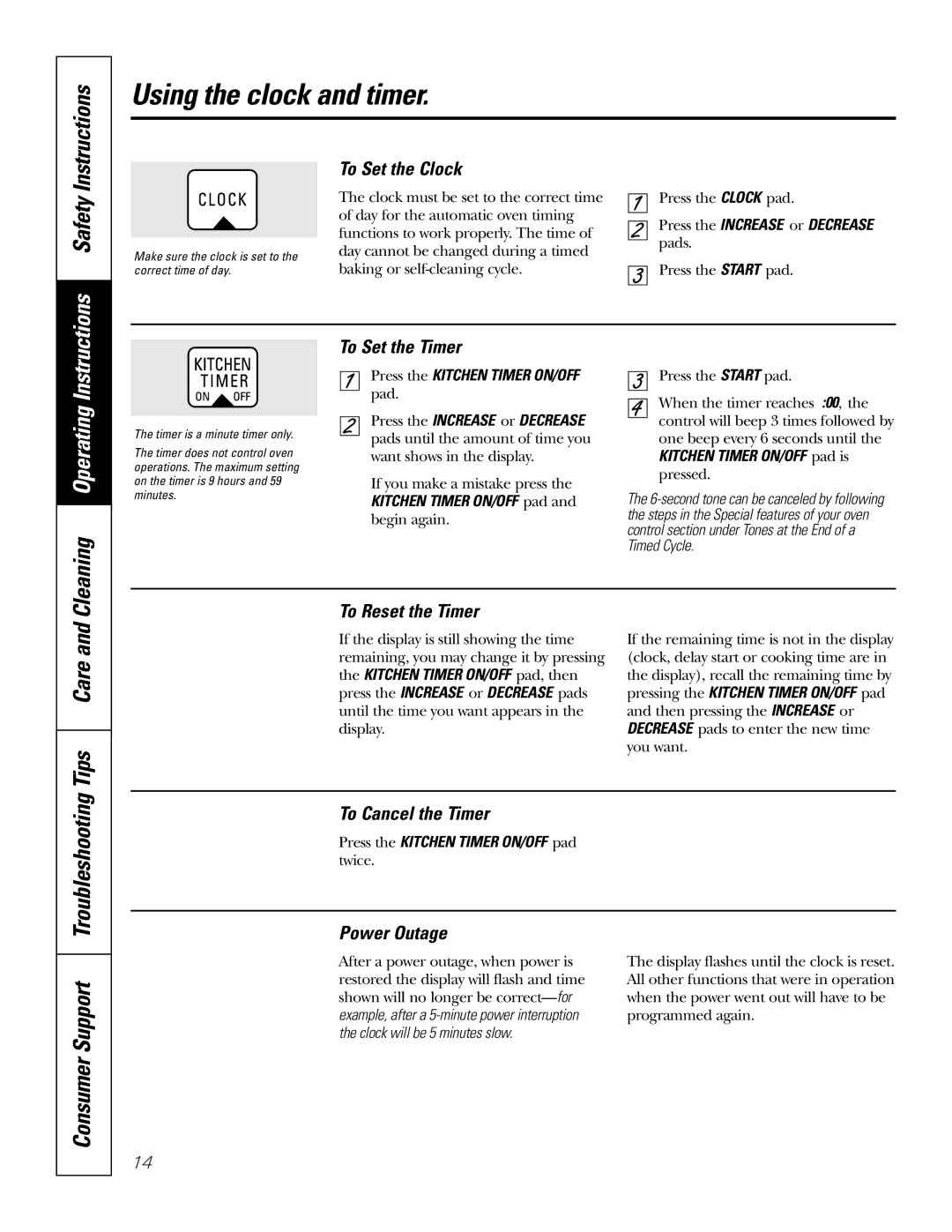 GE JMP31CLCC owner manual Using the clock and timer, Tips Care 